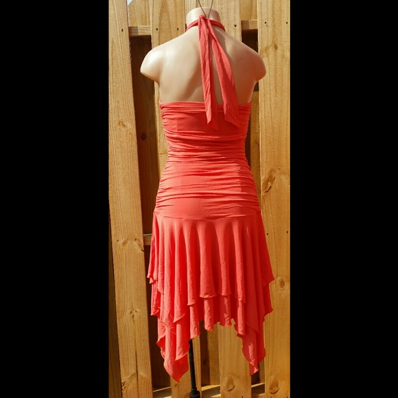🖤 BCBG Maxazria Halter Top Asymmetrical Ruched Prom - Picture 6 of 9